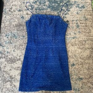 Topshop Glittering Royal Blue Mini Dress